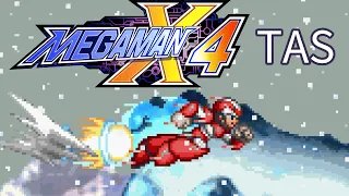 Mega Man X4 "X, low%" TAS by HappyLee - part 1 [Volcano + Snow Base]