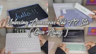 unboxing 📦 : accesories samsung tab A7 lite [ case, pen, keyboard ] dailyminna