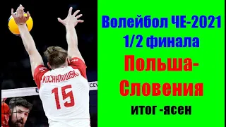 Волейбол ЧЕ-2021.1/2 финала. Польша-Словения.