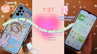 Customizing my android phone//Samsung A13// setup, widgets and accessories ✩ ° 💕