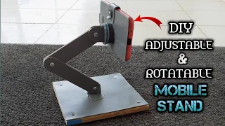 How to make an adjustable & rotatable mobile stand using PVC pipe |HOMEMADE MOBILE STAND