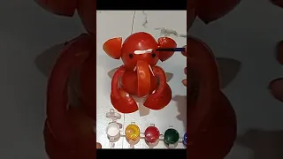 Cute Ganesha with Tomato 🍅 | DIY Vegetable Art Ganesh | Happy Ganesh Chaturthi #shorts #ganpati