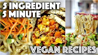 EASY VEGAN RECIPES FOR LAZY PEOPLE // 5 MINUTES 5 INGREDIENTS