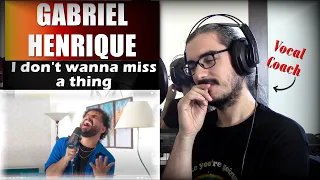 GABRIEL HENRIQUE "I don't wanna miss a thing" // REACTION & ANALYSIS by Vocal Coach (ITA)