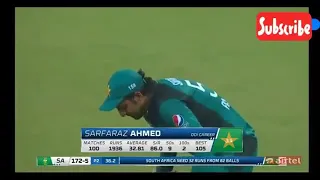 Pakistani captain SARFARAZ ahmed na south.africa ka batsman ko kia bola