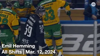 Emil Hemming (TPS59) | All Shifts | TPS vs. Ilves (Liiga) | 03 12 2024