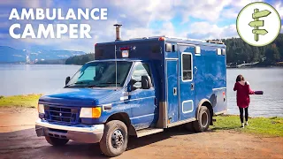 Woman Living in Her Off-Grid Ambulance Camper Conversion | FULL-TIME VAN LIFE