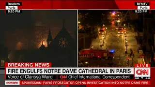 Fire at the Notre Dame cathedral in Paris / Пожар в соборе Нотр-Дам в Париже (CNN Live, 19:00 UTC)