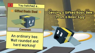 Hatching Gifted Basic Bee from a Basic Egg in Roblox Bee Swarm Simulator!