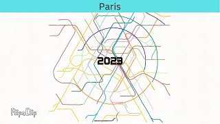 Evolution of Paris Metro, RER, Trams 1900-2023