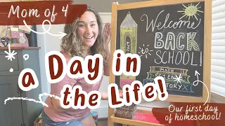 A Day in the Life! | Mom of 4's first day of homeschooling!