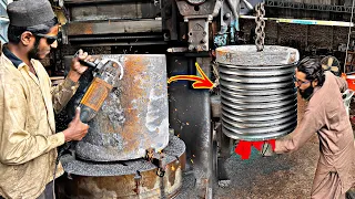 How a pulley was made from a large piece of iron in twelve days ||