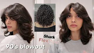 TESTING SHARK FLEXSTYLE ON CURLY HAIR | 90's inspired blowout routine on 3B curls