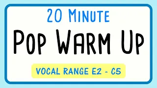 20 Minute Pop Voice Vocal Warm Up | TENOR BARITONE VOICE