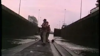 Nuclear submarine transits through the Panama Canal in October of 1992