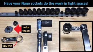 Nano Sockets are cool: use a 3/8" ratchet OR your favorite 17mm wrench! Astro Husky Sunex, Tien-I
