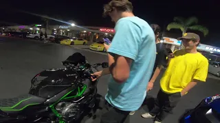 Taking My Ninja H2 To A High School Car Meet!