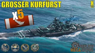 Grosser Kurfürst 5 Kills & 162k Damage | World of Warships Gameplay