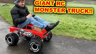 Man rides RC Car