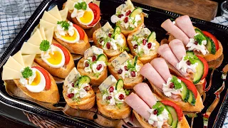 How to make delicious, simple, nice, tasty and quick sandwiches - canapes recipes, party food ideas