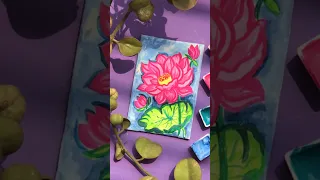 Lotus Painting || Easy Painting || watercolor painting || #watercolor #flower #painting