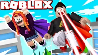 ROBLOX 2 PLAYER SUPER POWER TRAINING SIMULATOR with my LITTLE SISTER!