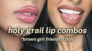 MY FAVORITE LIP COMBOS | step by step walkthrough, BEST natural shades + products for melanin skin