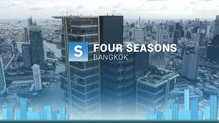 Bangkok High-rise: Four Seasons, Aerial 4K Drone View