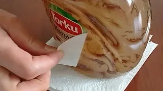 Kavanozlardaki ETİKET 😲😲, KAĞIT, YAPIŞKAN (EN KOLAY) nasıl çıkar/sökülür/easy way remove label - DIY