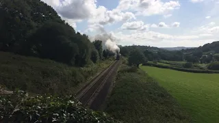 23/09/2017- 35028 makes a fine site climbing Honiton  bank. Footage courtesy of S Mcauley.