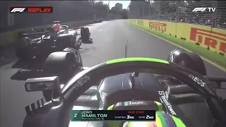 Lewis Hamilton's Dive Bombing onboard overtake on Max Verstappen Australian GP 2023