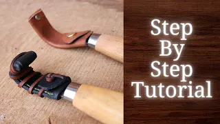 How To Make A Leather Sheath For A Spoon / Hook Knife - Lee Stoffer