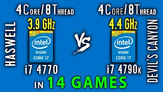 i7 4770 (E3 1270 V3) vs i7 4790k in 14 games or Intel Core i7 Haswell vs Devil's Canyon
