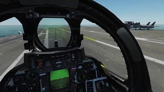 DCS World: F-14B Tomcat First Carrier Takeoff with Keyboard