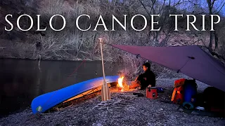 80km Solo Canoe Trip | 3 Days Tarp Camping in Winter