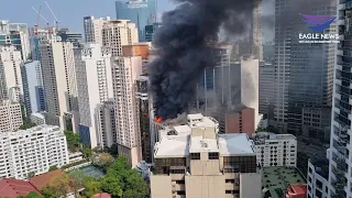 Fire hits building in Salcedo village in Makati City around 2:40 p.m., Tuesday, April 6, 2021