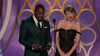 Taylor Swift Smiles At Joe Alwyn While Presenting Golden Globe