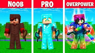 NOOB, PRO, OVERPOWER: A CADA MINUTO EU FICO MAIS FORTE NO MINECRAFT