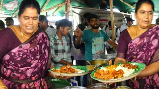 Hyderabad Famous Anuradha Aunty Serves Unlimited Non Veg Meals | Hyderabad Street Food - #AnjaliTV