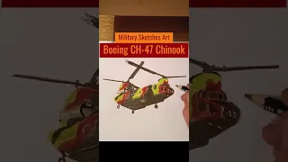 How to draw Boeing CH- 47 Chinook