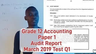 Grade 12 Accounting Term 1 : March 2019 Common Test Q1.3 | Company Audit Report