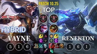 KT HyBriD Vayne vs Renekton Top - KR Patch 10.25