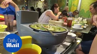 Toilet themed restaurant in Taiwan serves food in replica toilets