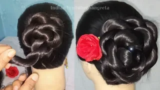 Easy & Quick Hairstyle for wedding || Beautiful Bun hairstyle for girls || summer hairstyles