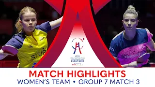 Adina Diaconu (ROU) vs Filippa Bergand (SWE) | WT GP7 - Match 3 | #ITTFWorlds2024