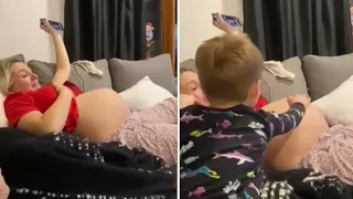 Baby really wants to get out of mama's belly