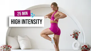 25 MIN FULL BODY HIIT (ADVANCED 💦) No Equipment - No Repeat, No Talking Home Workout