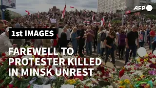 People of Minsk bid farewell to protester killed in post-election unrest | AFP