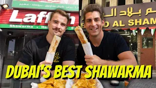 Which is Dubai's BEST SHAWARMA?🔥 Dubai STREET FOOD Challenge 🔥LAFFAH VS BELAD AL SHAM 🇸🇾 #shawarma