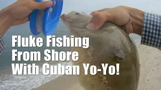 No Rod No Reel! Handline Surf Fluke (Flounder) Fishing! - Cuban yo-yo flounder fishing